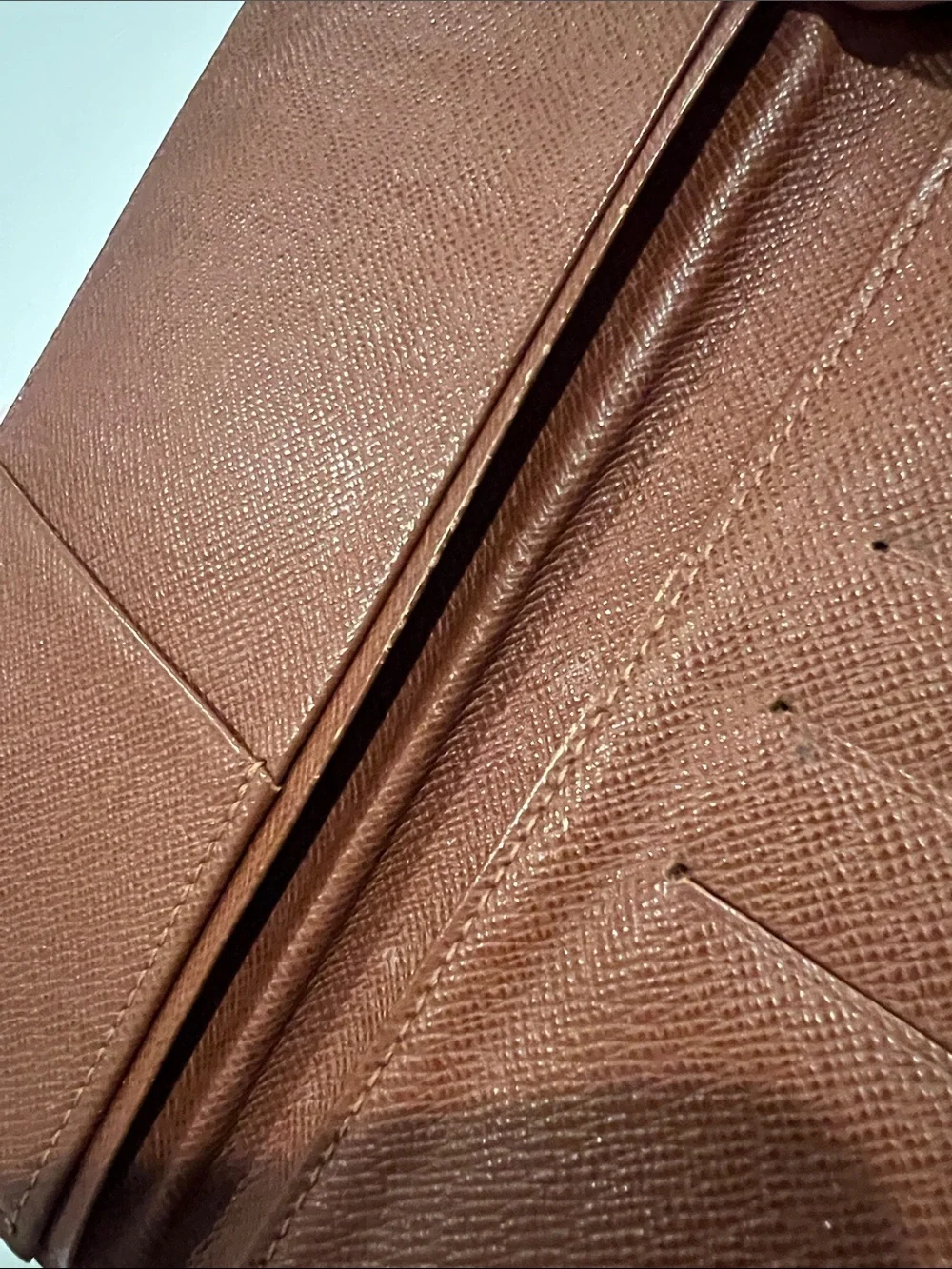 Authentic vintage Louis Vuitton long vertical bi-fold wallet and checkbook holde